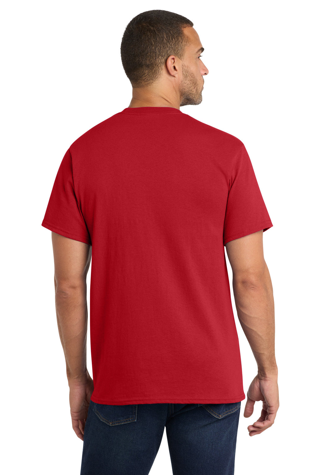 Port & Co Core Cotton Pocket Tee. PC54P - Red - back