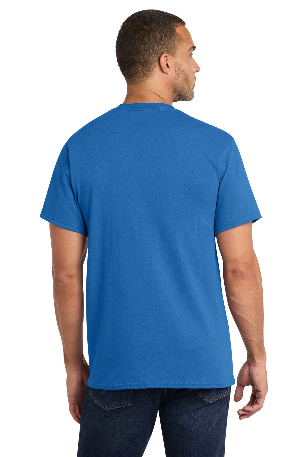 Port & Co Core Cotton Pocket Tee. PC54P - Royal - back
