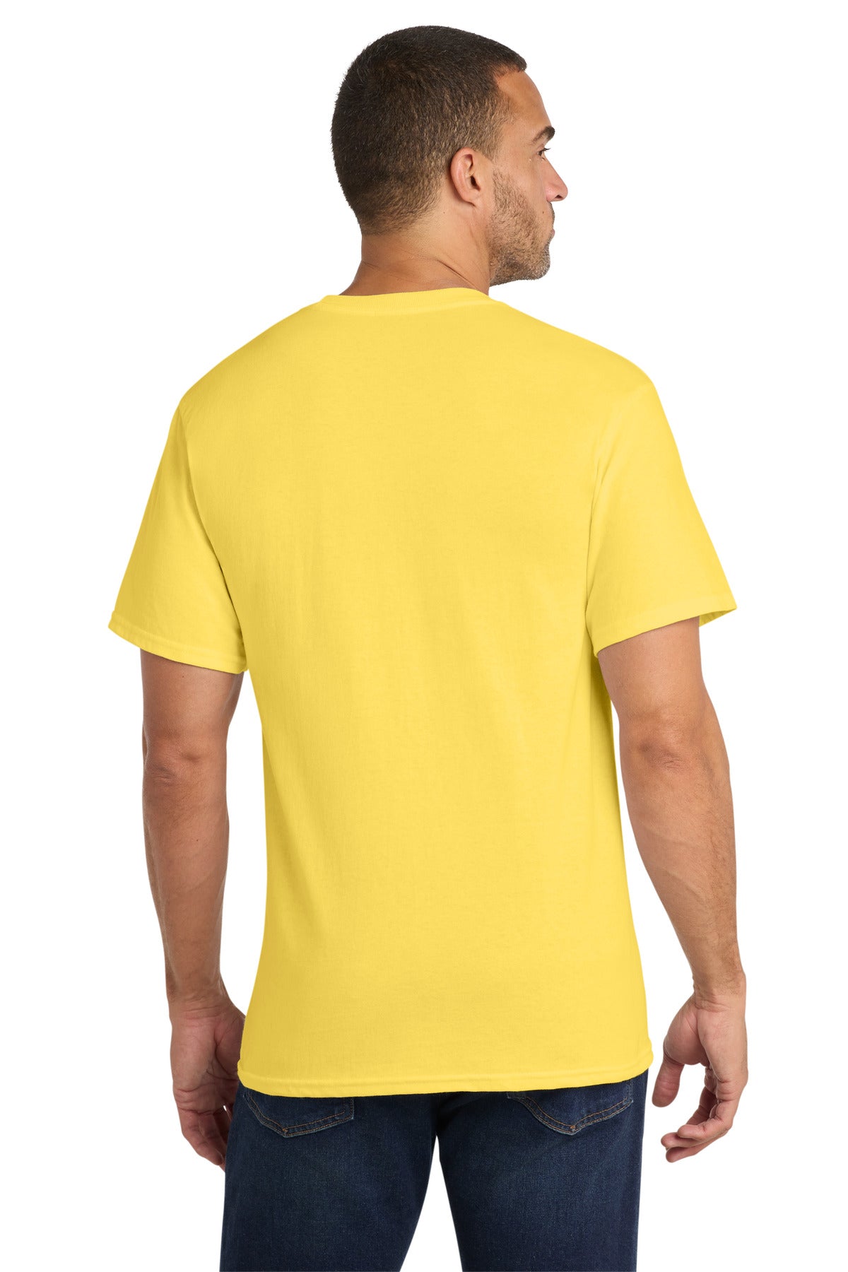 Port & Co Core Cotton Pocket Tee. PC54P - Yellow - back