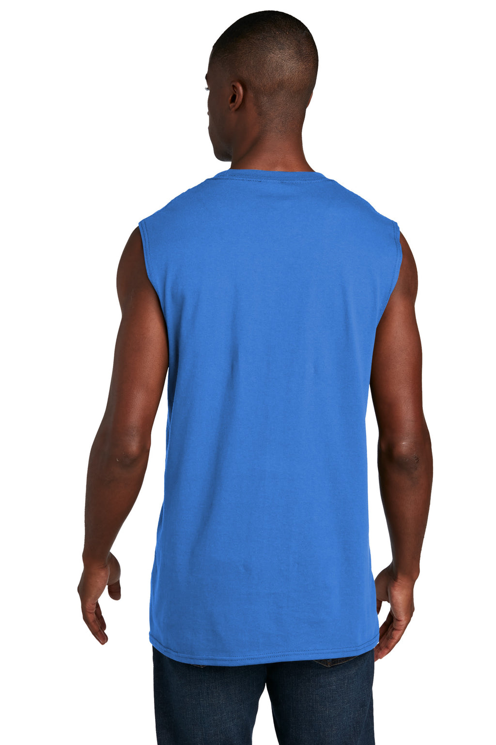 Port & Co Core Cotton Sleeveless Tee. PC54SL - Royal - back