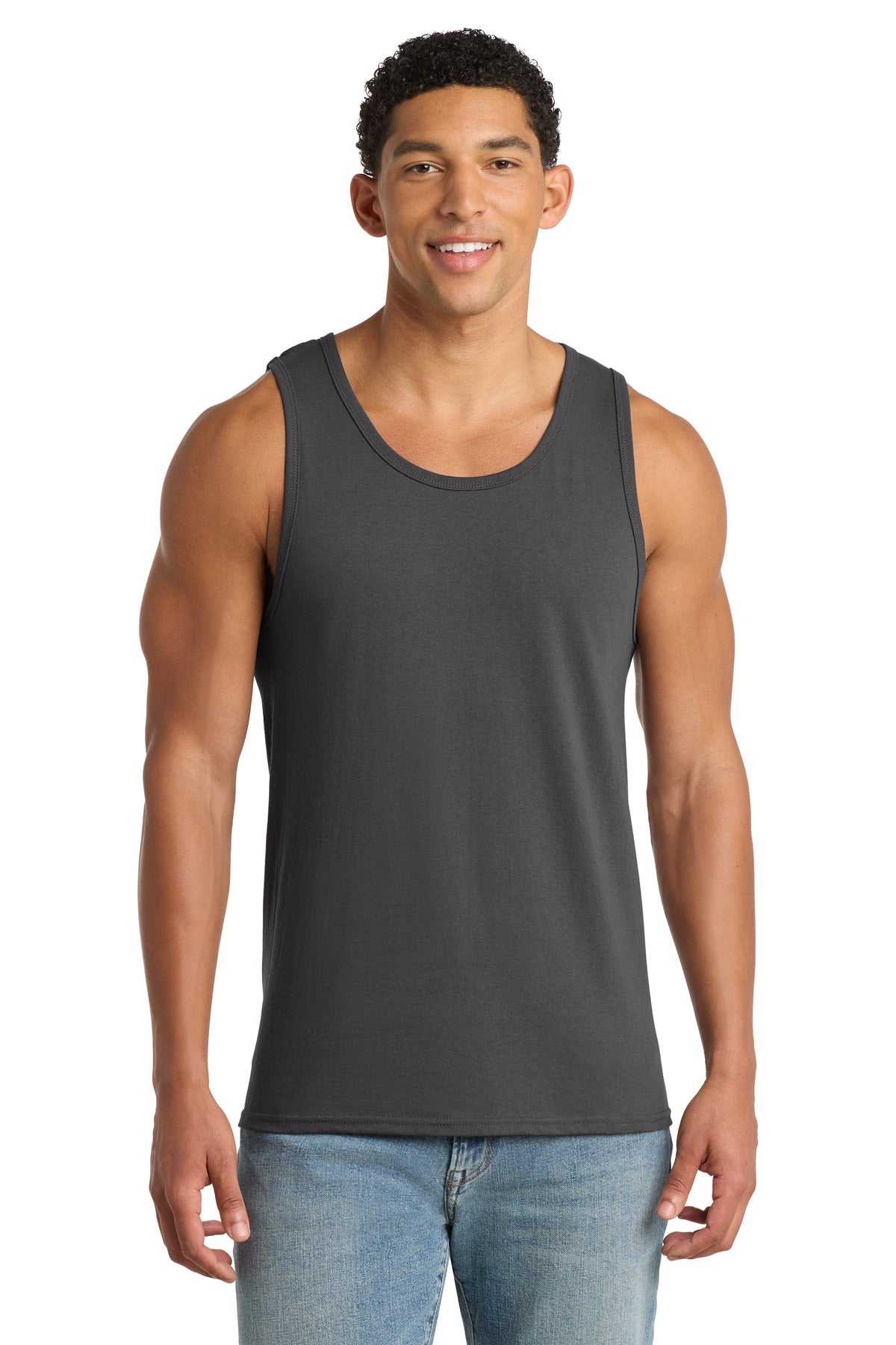 Port & Co Core Cotton Tank Top. PC54TT - Charcoal - front