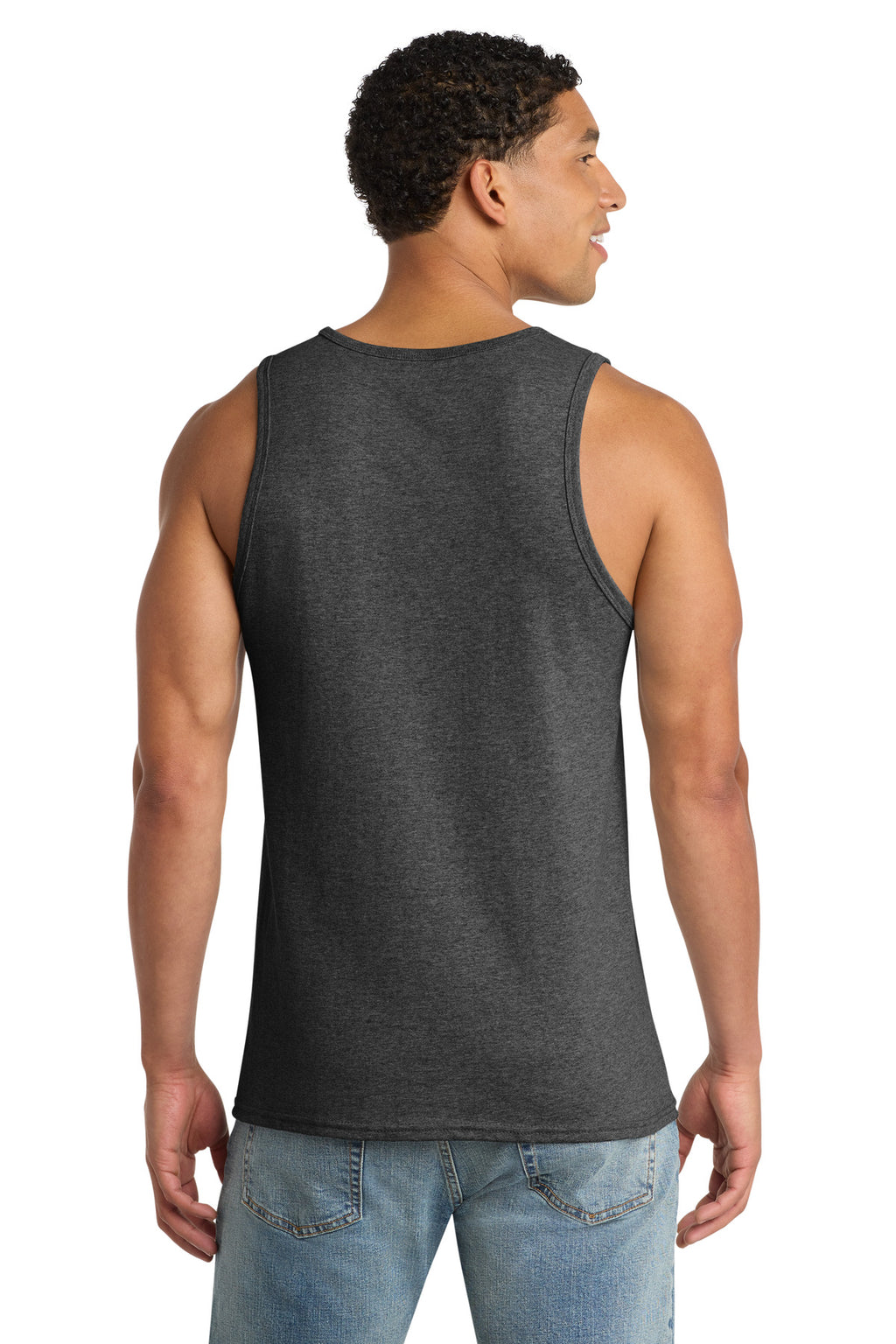 Port & Co Core Cotton Tank Top. PC54TT - Dark Heather Grey - back