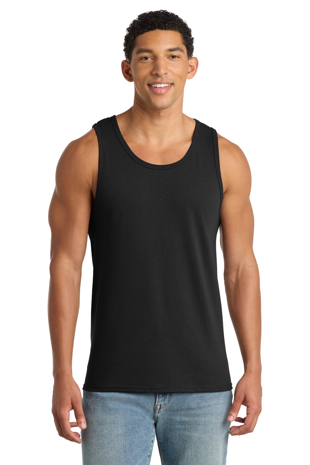 Port & Co Core Cotton Tank Top. PC54TT - Jet Black - front