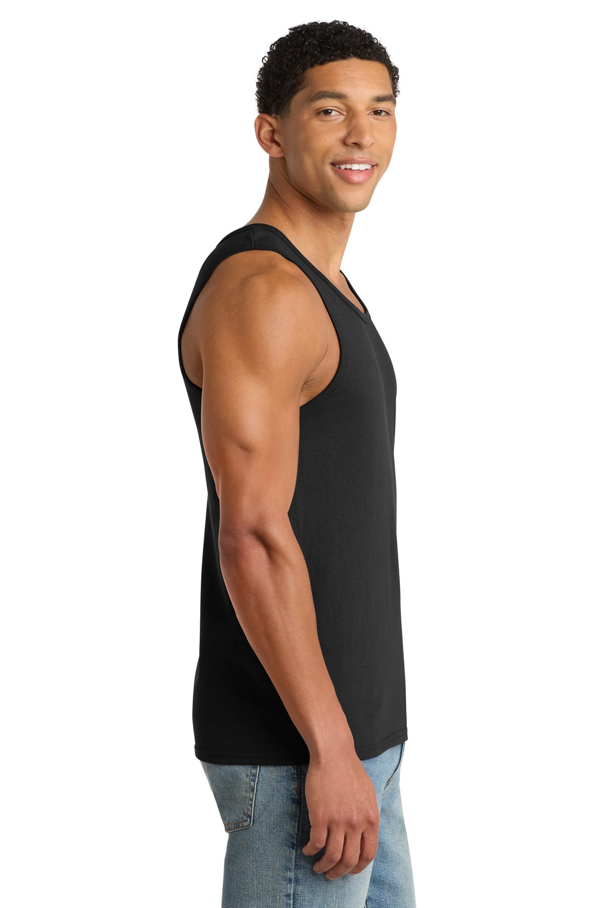 Port & Co Core Cotton Tank Top. PC54TT - Jet Black - side