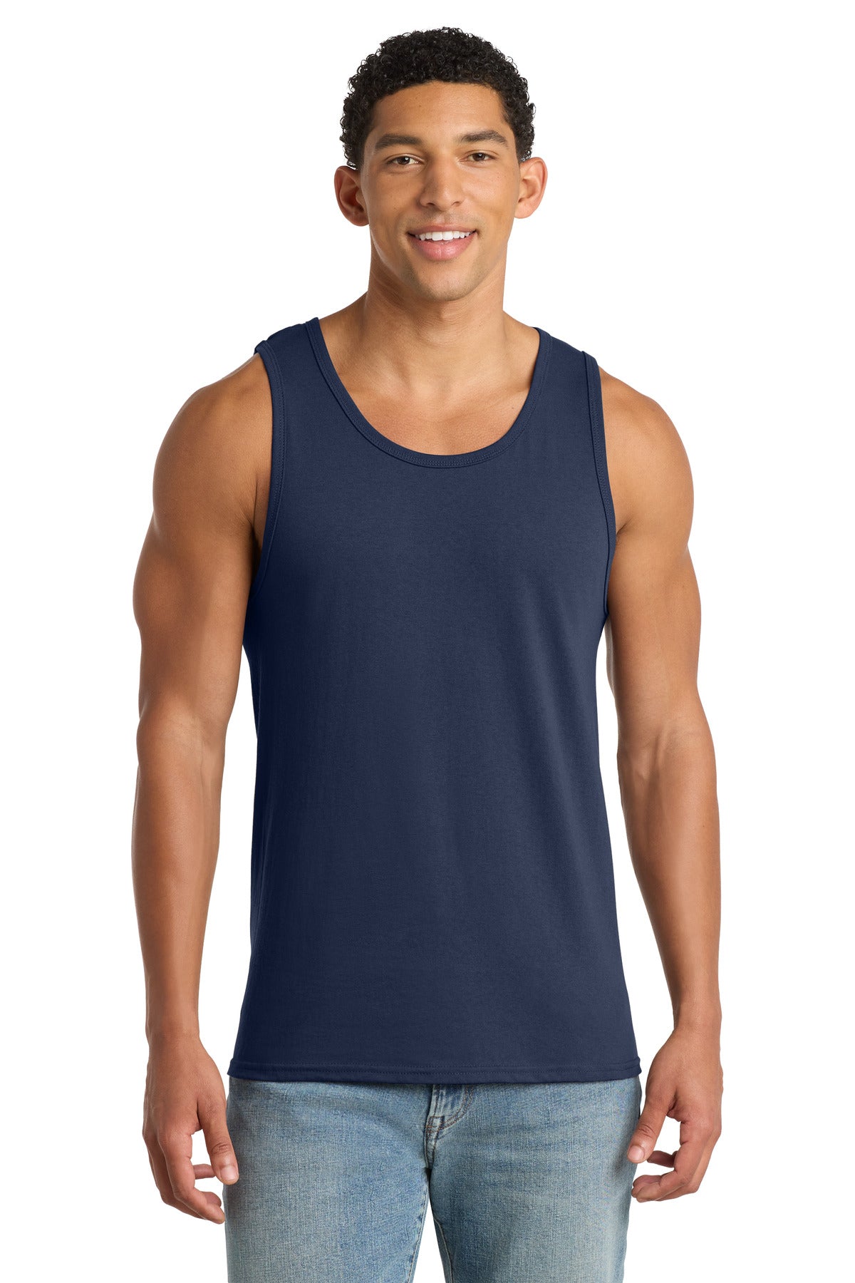 Port & Co Core Cotton Tank Top. PC54TT - Navy - front