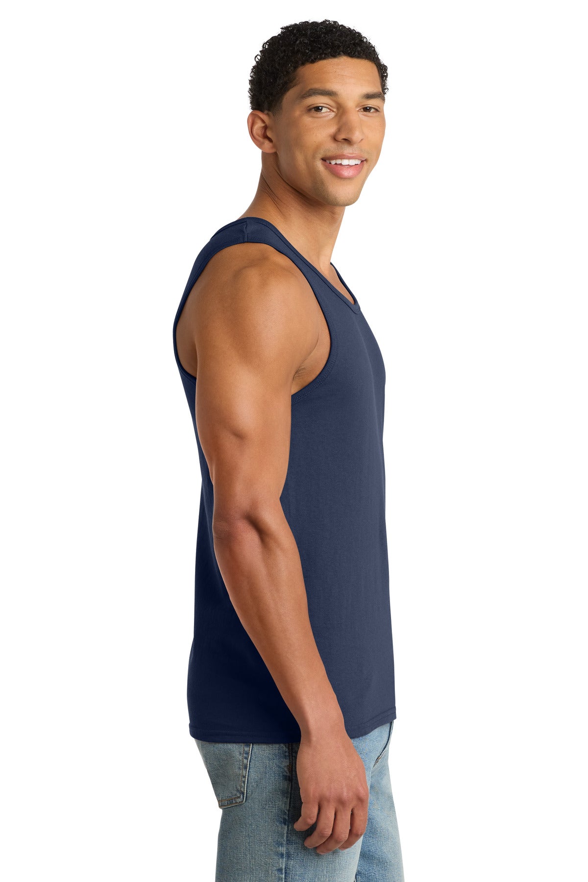 Port & Co Core Cotton Tank Top. PC54TT - Navy - side