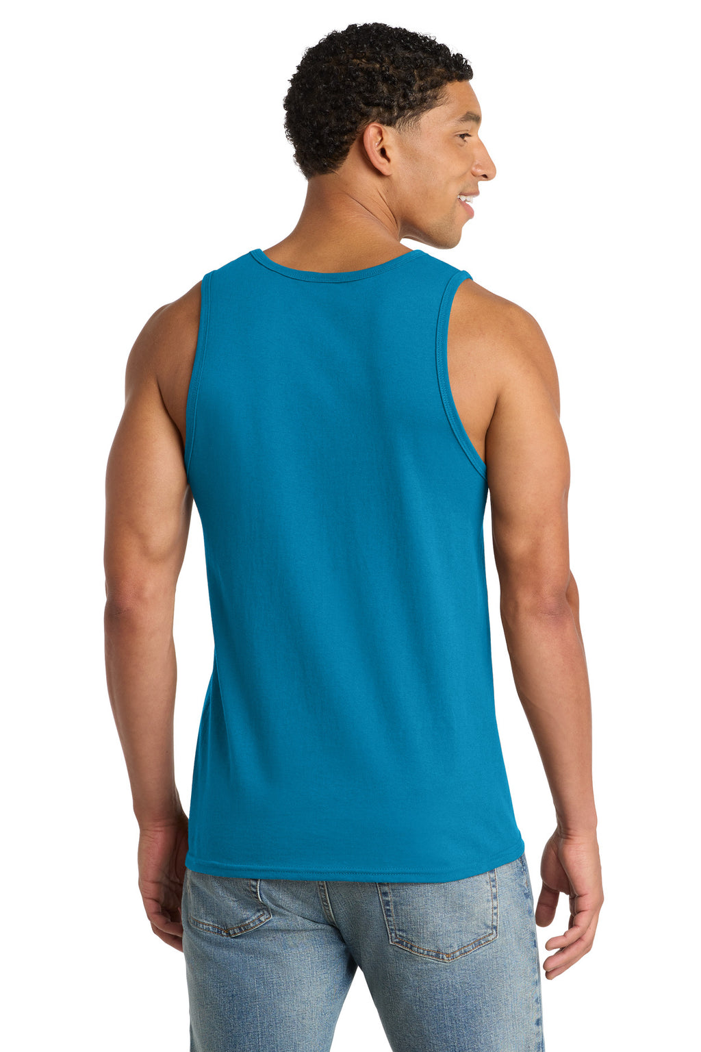 Port & Co Core Cotton Tank Top. PC54TT - Neon Blue - back