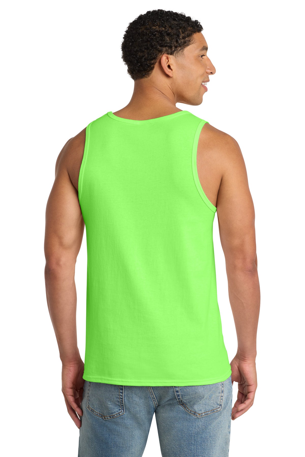 Port & Co Core Cotton Tank Top. PC54TT - Neon Green - back
