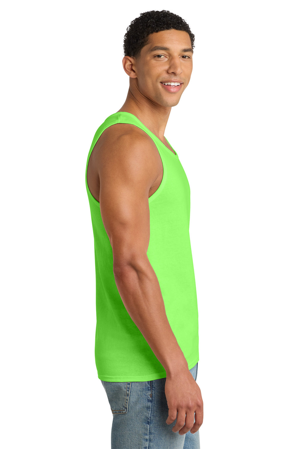 Port & Co Core Cotton Tank Top. PC54TT - Neon Green - side