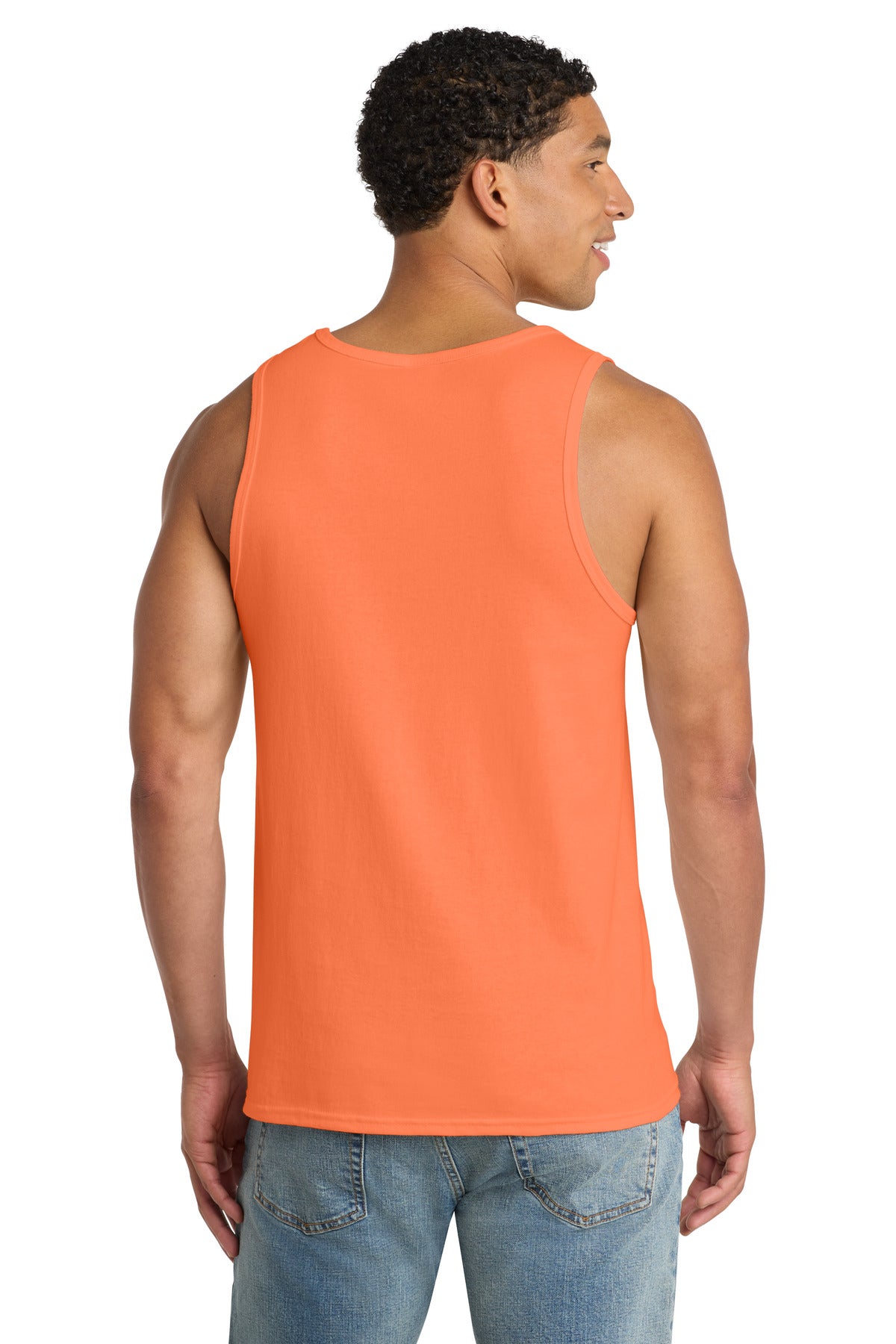 Port & Co Core Cotton Tank Top. PC54TT - Neon Orange - back