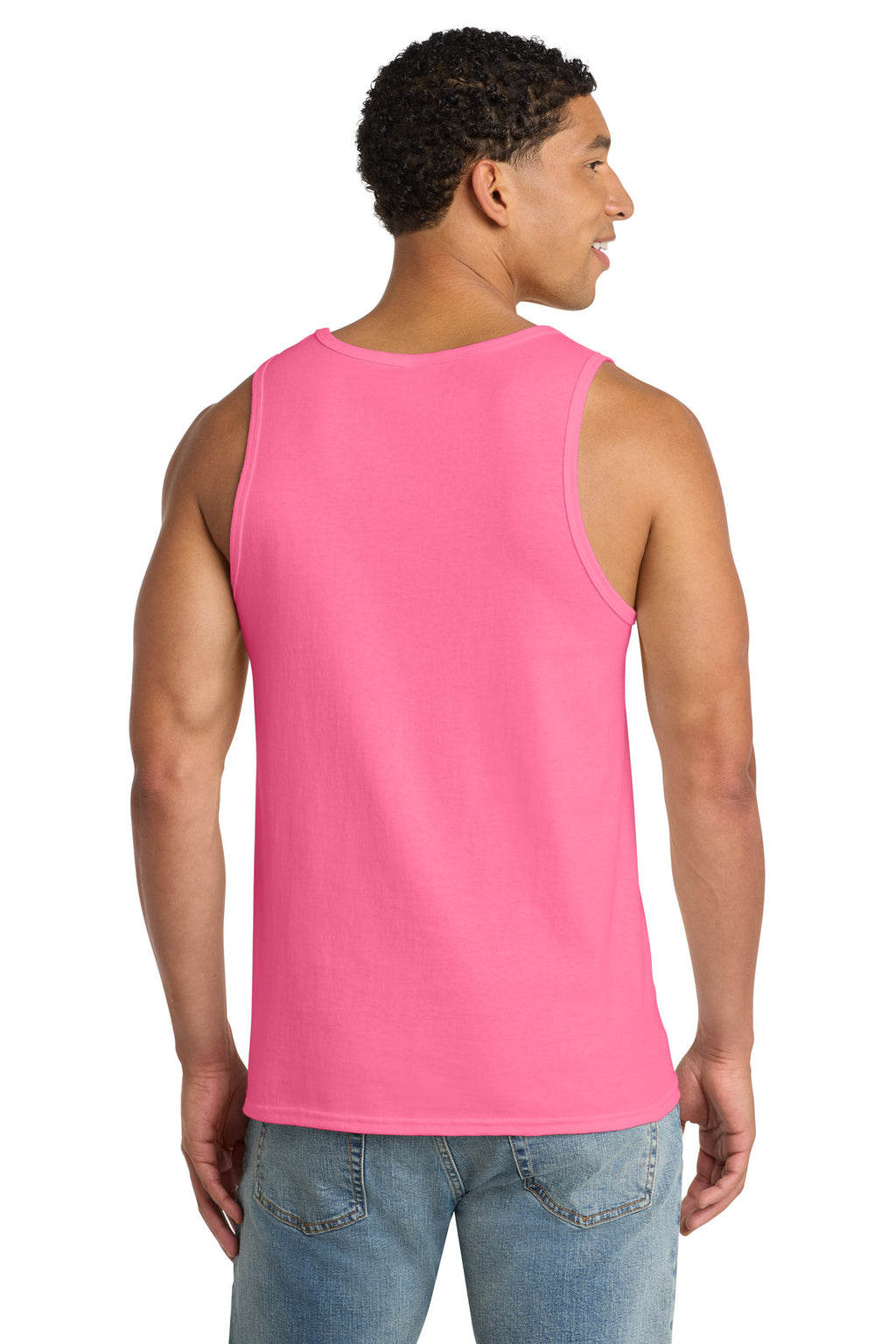 Port & Co Core Cotton Tank Top. PC54TT - Neon Pink - back