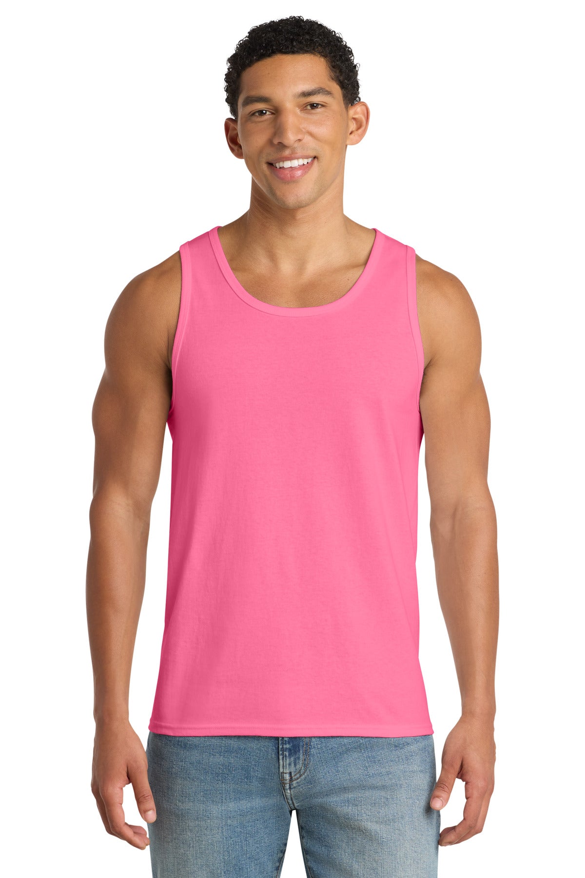 Port & Co Core Cotton Tank Top. PC54TT - Neon Pink - front