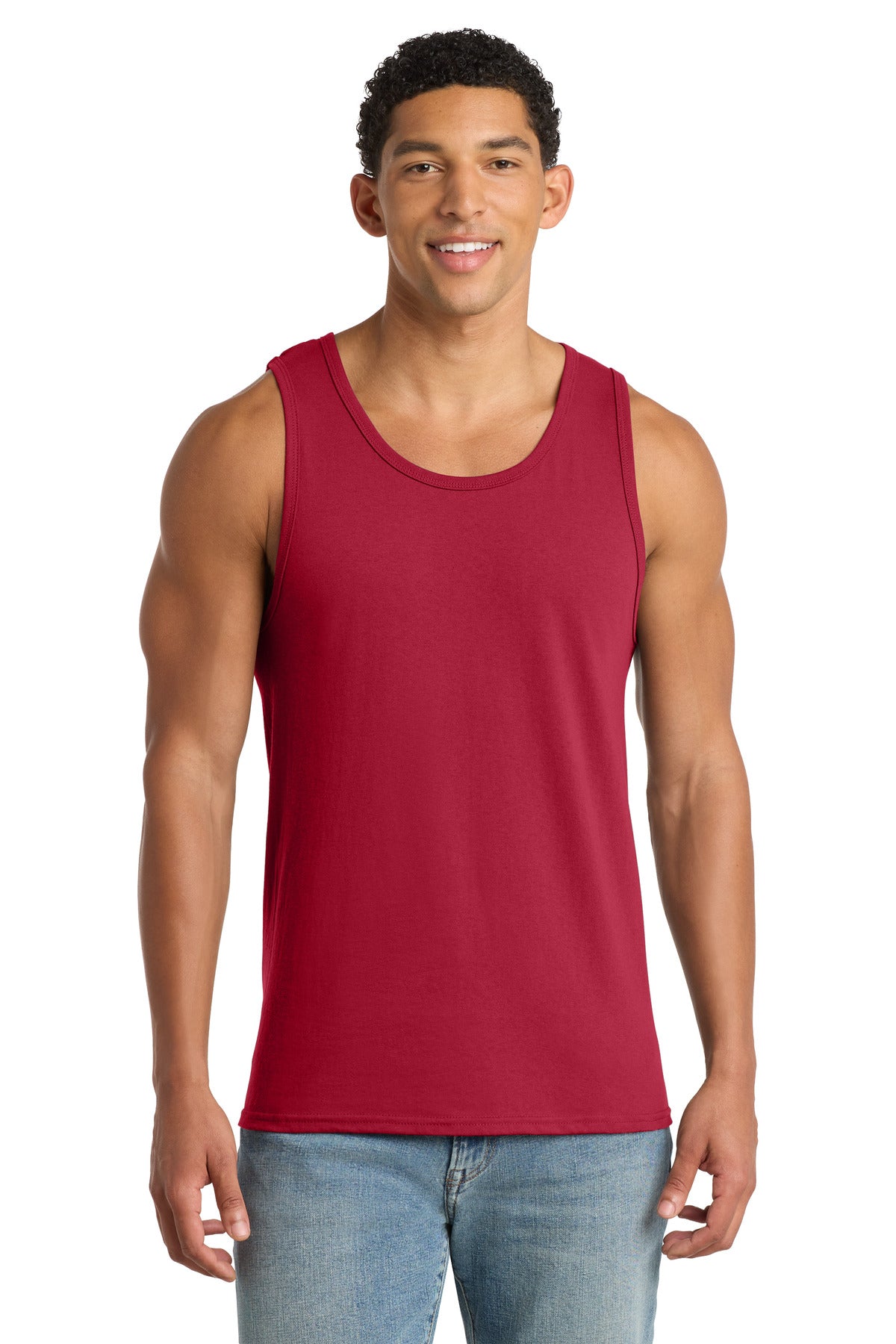 Port & Co Core Cotton Tank Top. PC54TT - Red - front