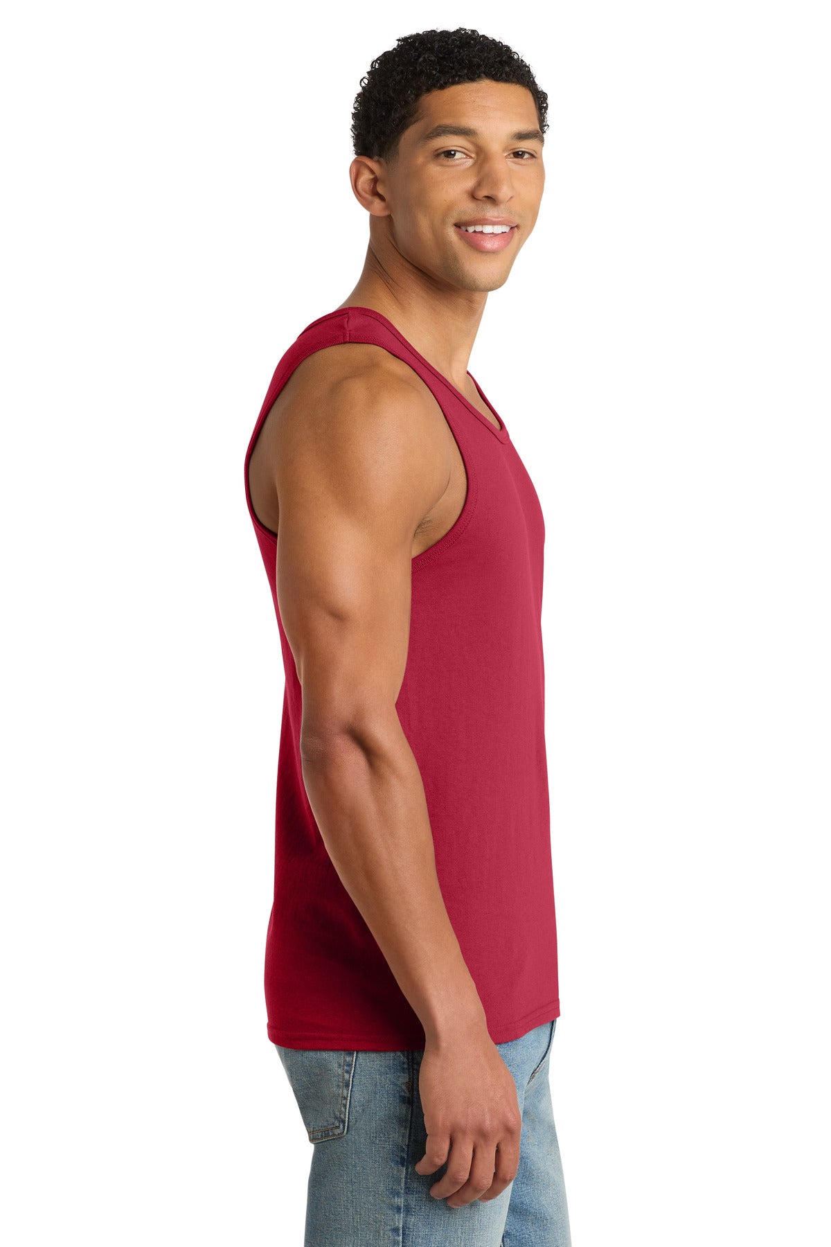 Port & Co Core Cotton Tank Top. PC54TT - Red - side