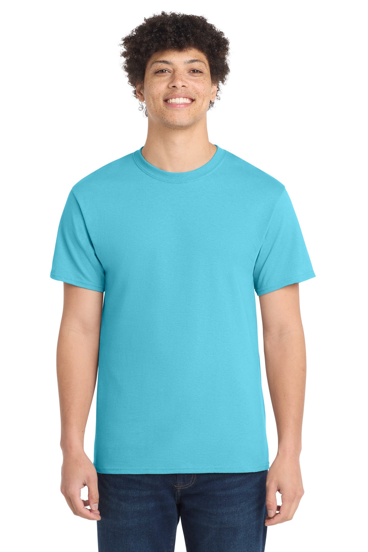 Port & Co Tall Core Cotton Tee PC54T - Aquatic Blue - front