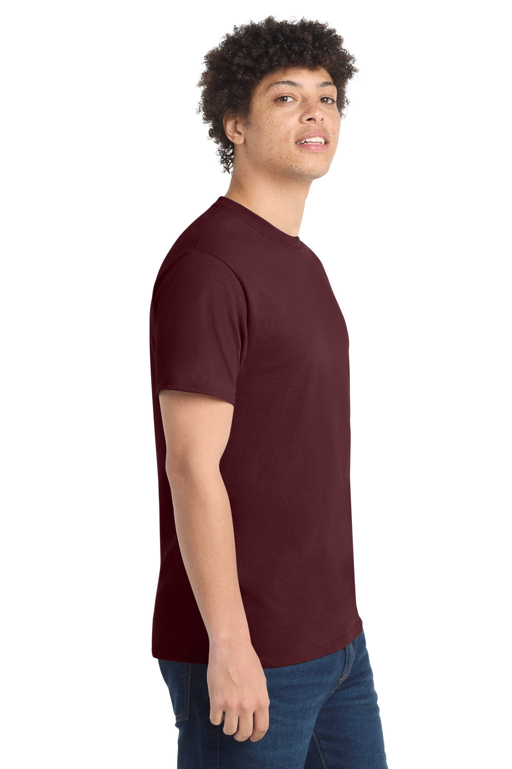 Port & Co Tall Core Cotton Tee PC54T - Athletic Maroon - side