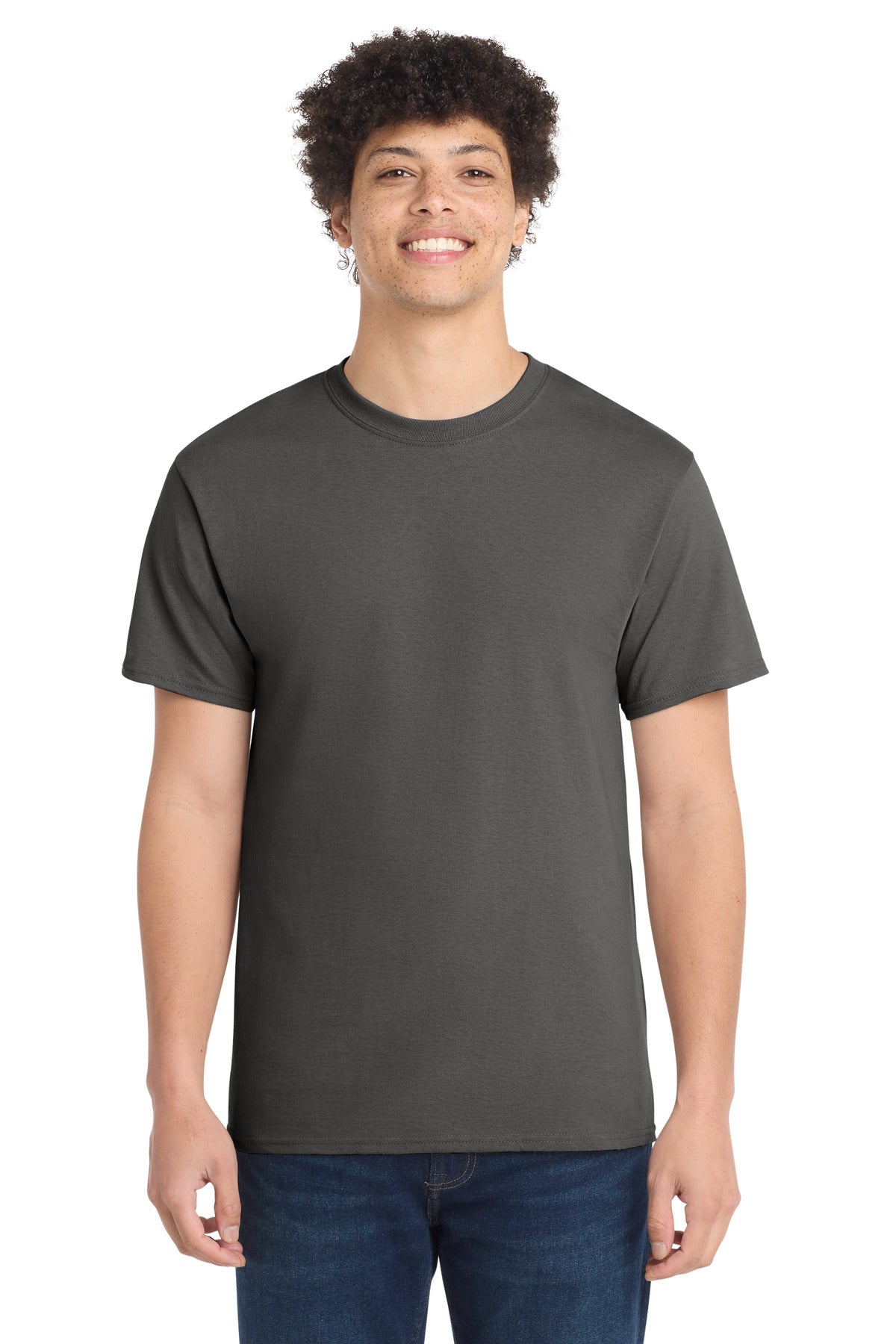 Port & Co Tall Core Cotton Tee PC54T - Charcoal - front