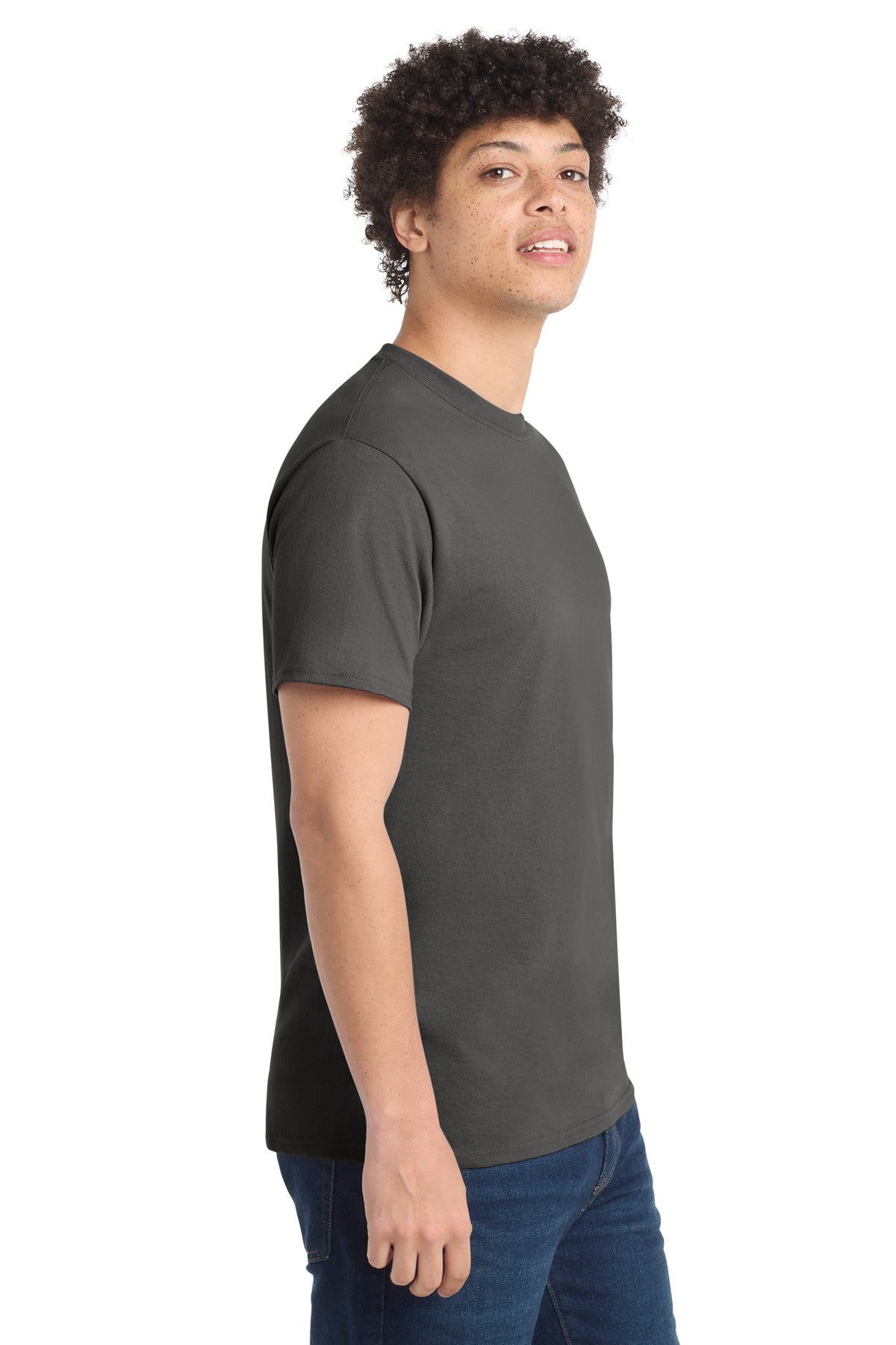 Port & Co Tall Core Cotton Tee PC54T - Charcoal - side