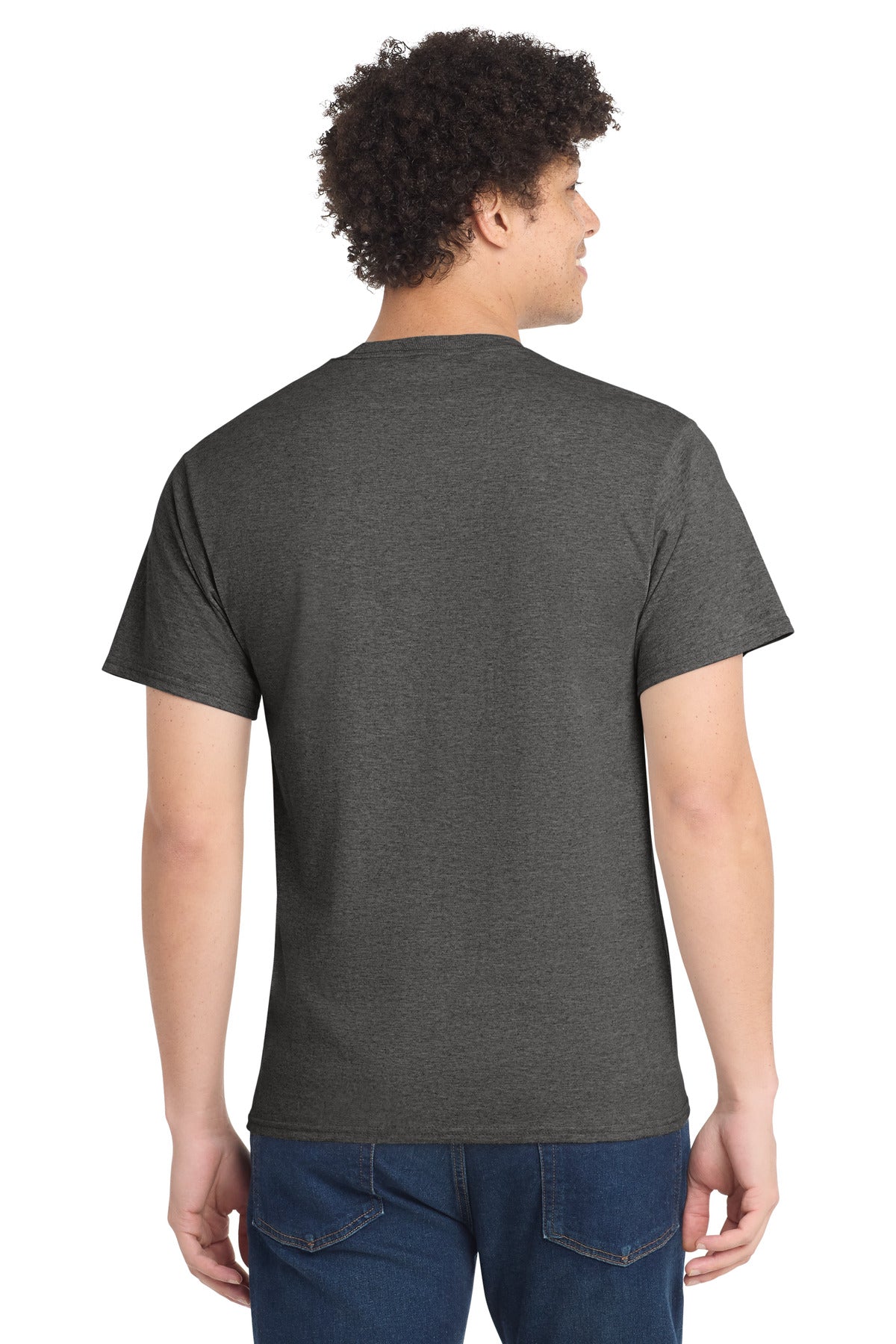 Port & Co Tall Core Cotton Tee PC54T - Dark Heather Grey - back
