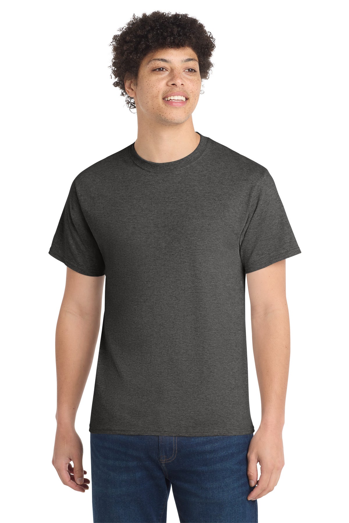 Port & Co Tall Core Cotton Tee PC54T - Dark Heather Grey - front
