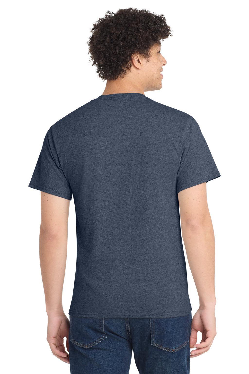 Port & Co Tall Core Cotton Tee PC54T - Heather Navy - back