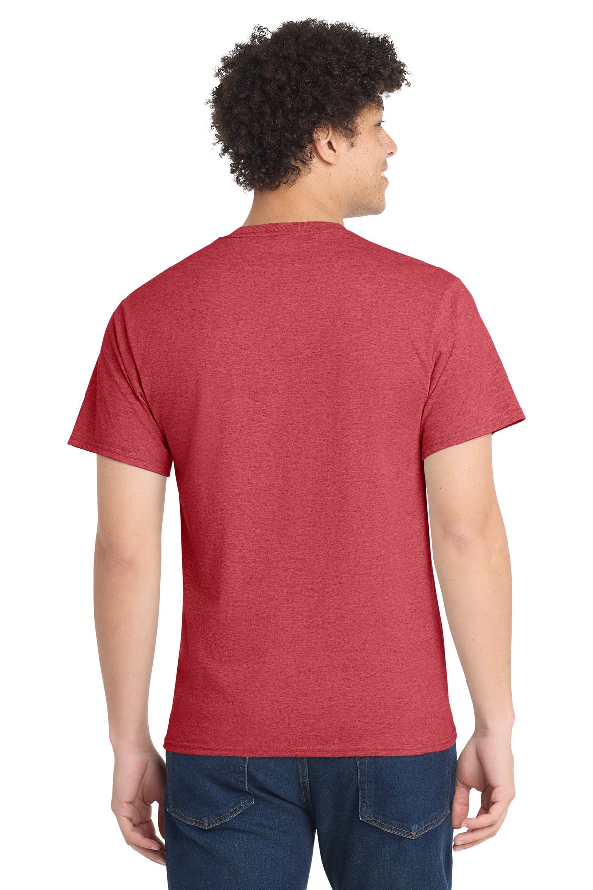 Port & Co Tall Core Cotton Tee PC54T - Heather Red - back