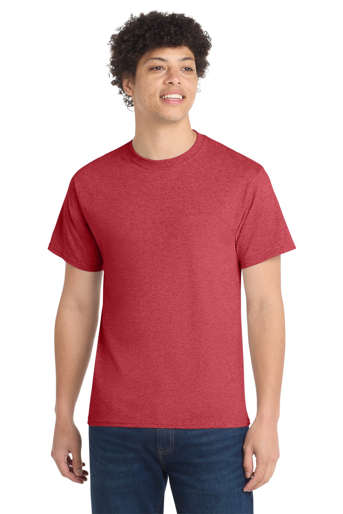 Port & Co Tall Core Cotton Tee PC54T - Heather Red - front