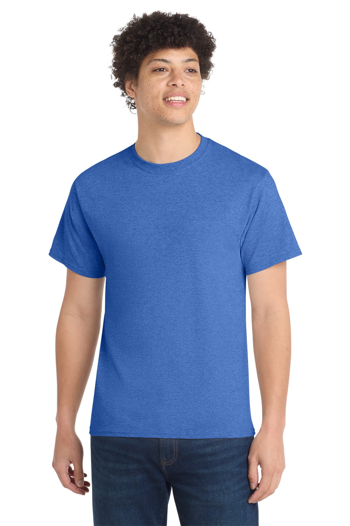 Port & Co Tall Core Cotton Tee PC54T - Heather Royal - front