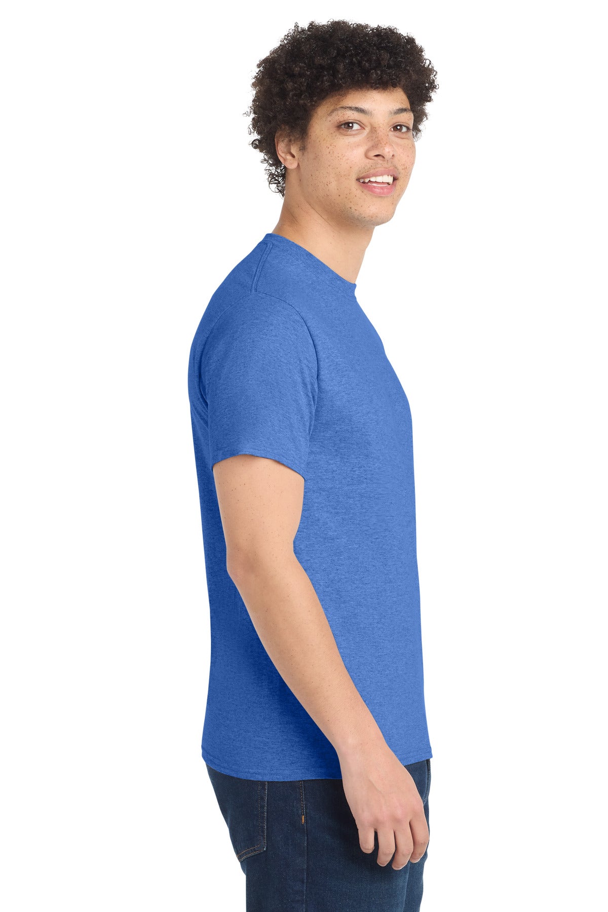 Port & Co Tall Core Cotton Tee PC54T - Heather Royal - side