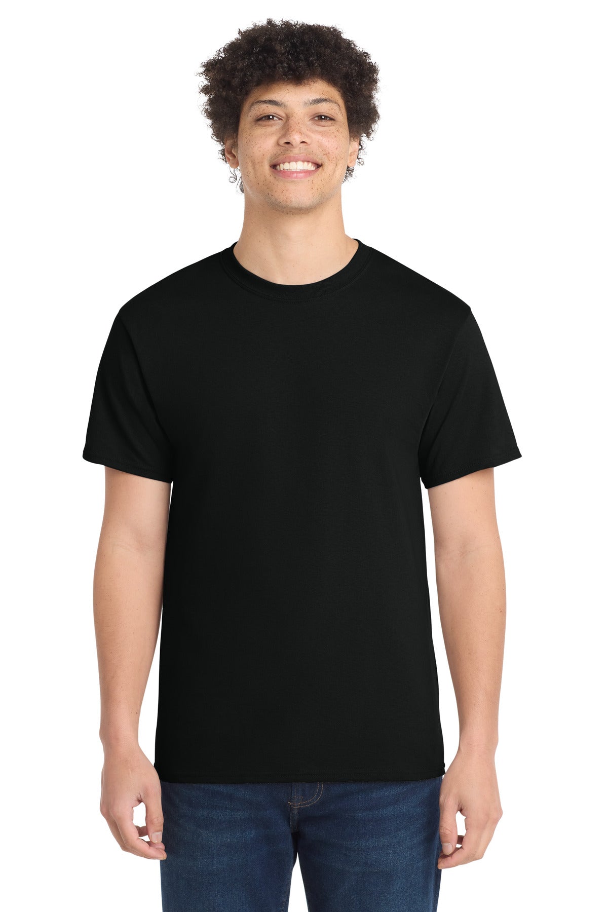 Port & Co Tall Core Cotton Tee PC54T - Jet Black - front