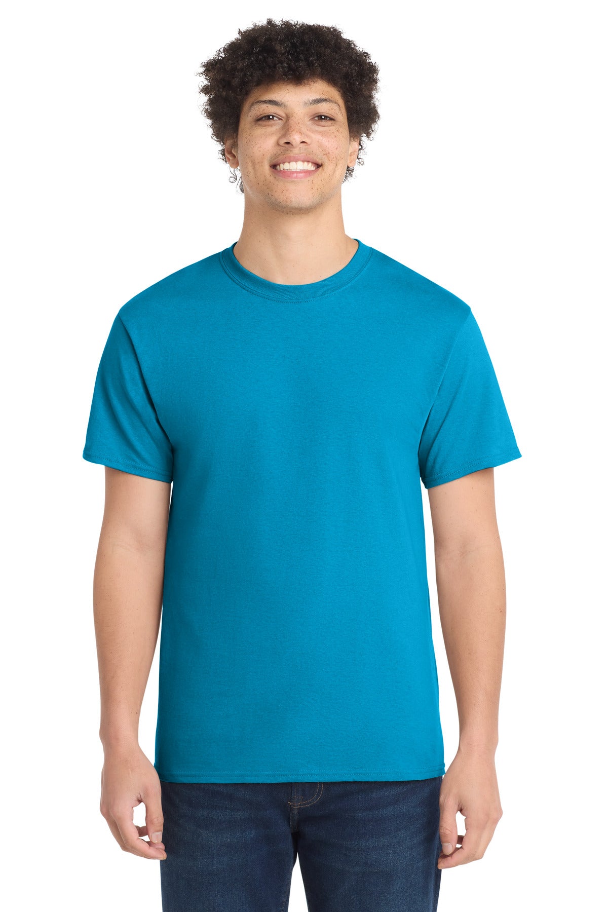 Port & Co Tall Core Cotton Tee PC54T - Neon Blue - front