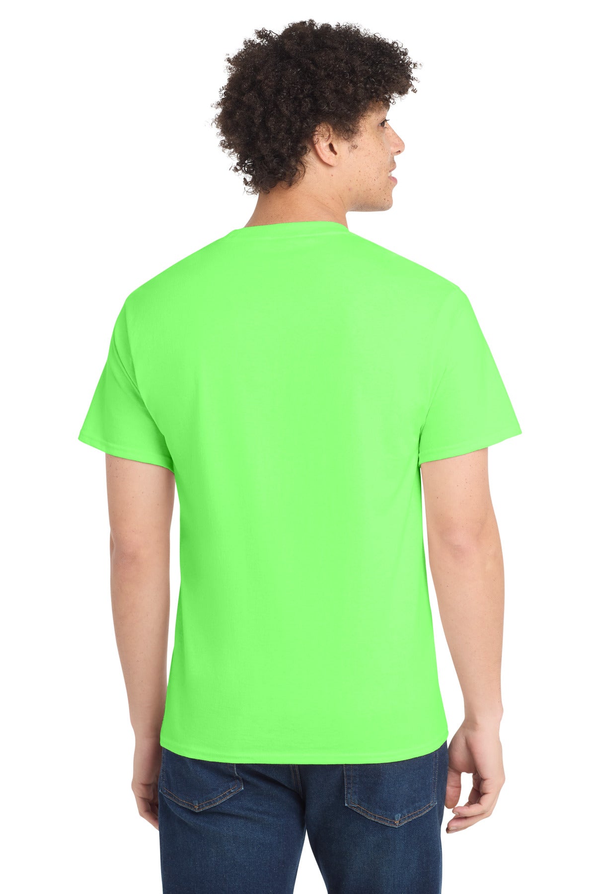 Port & Co Tall Core Cotton Tee PC54T - Neon Green - back