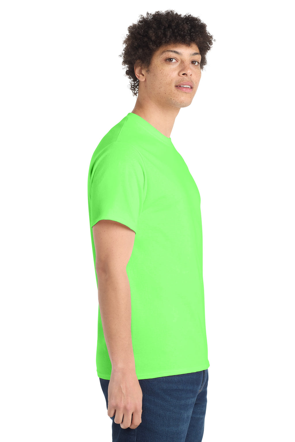 Port & Co Tall Core Cotton Tee PC54T - Neon Green - side