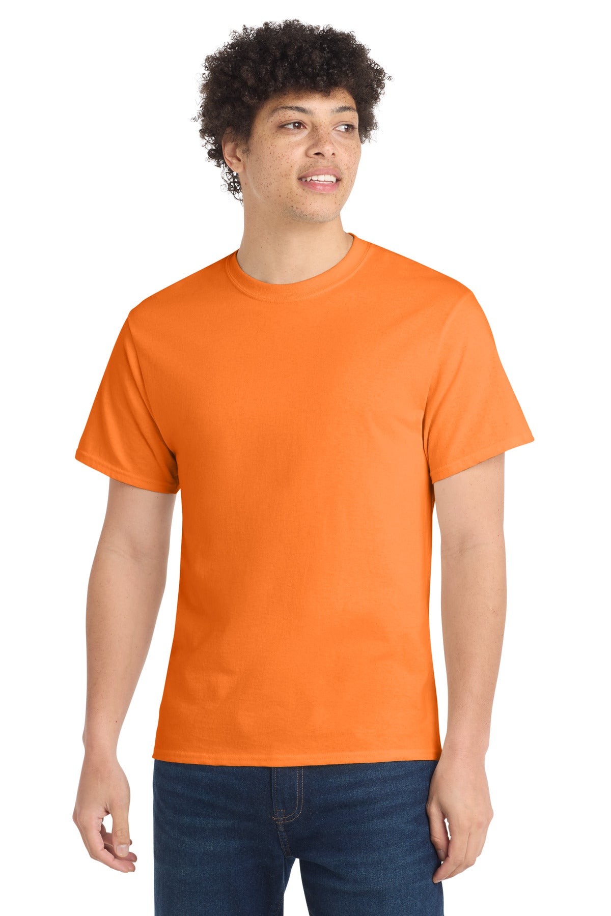 Port & Co Tall Core Cotton Tee PC54T - Neon Orange - front
