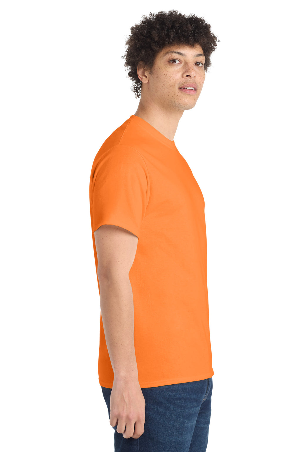 Port & Co Tall Core Cotton Tee PC54T - Neon Orange - side