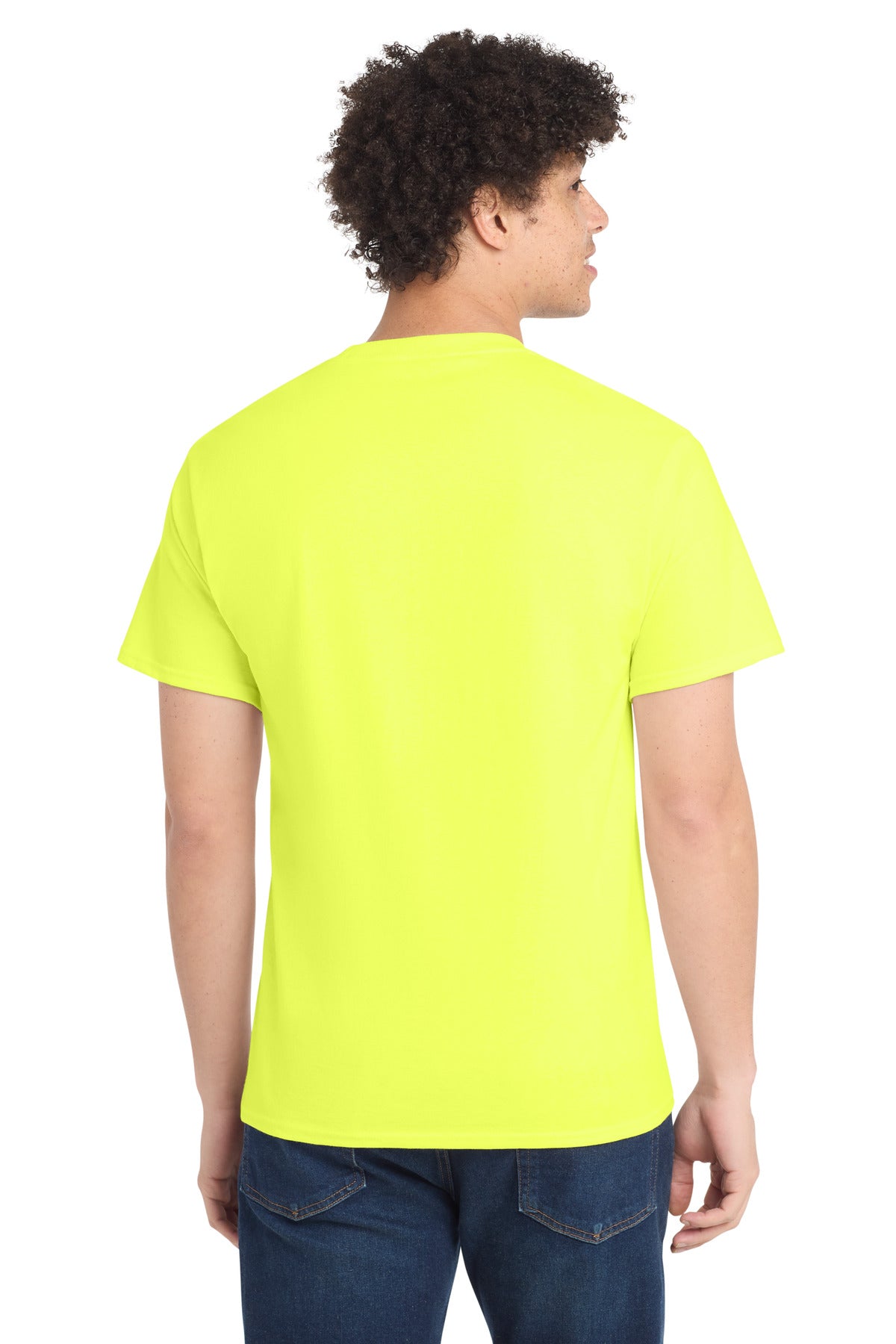 Port & Co Tall Core Cotton Tee PC54T - Neon Yellow - back