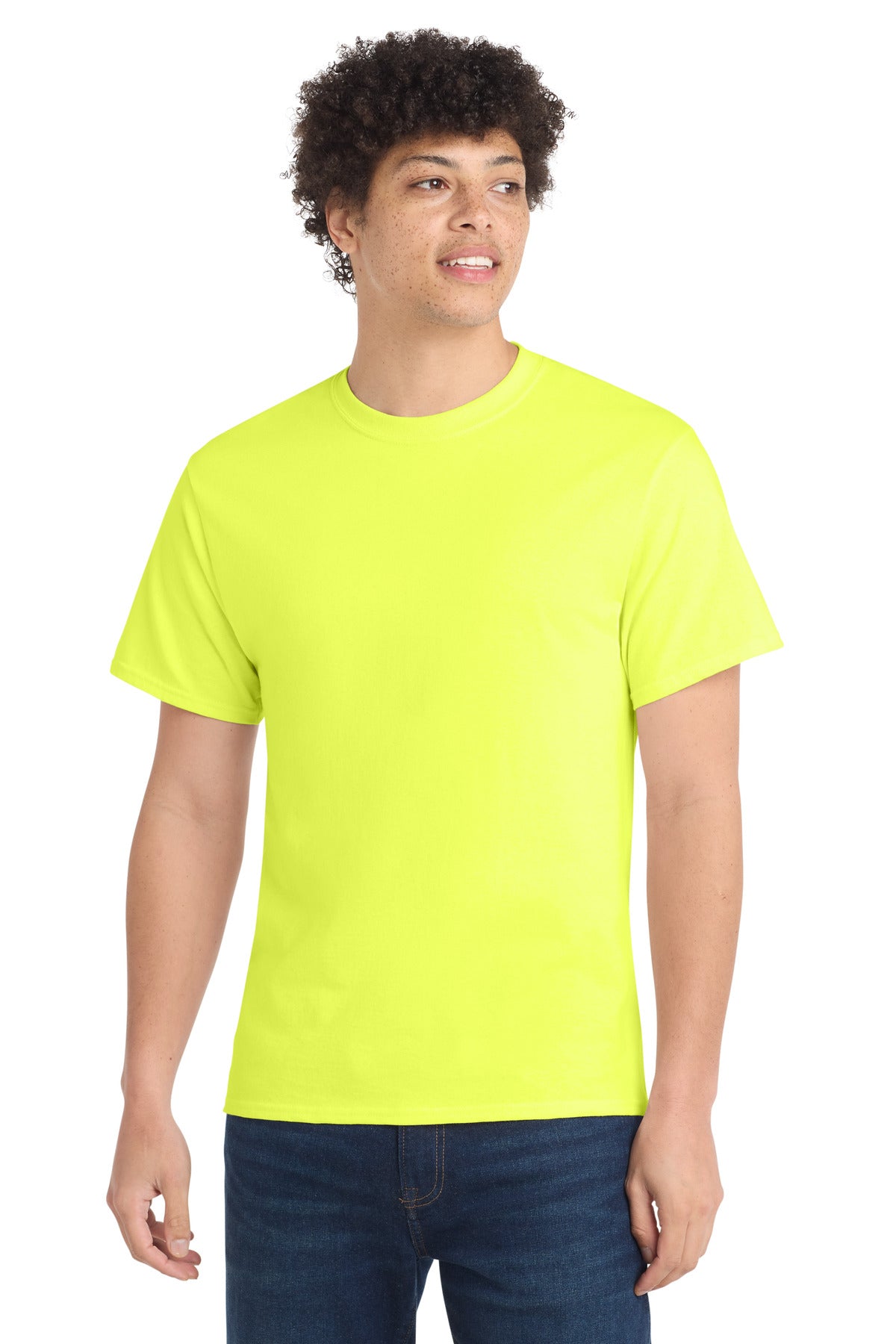Port & Co Tall Core Cotton Tee PC54T - Neon Yellow - front