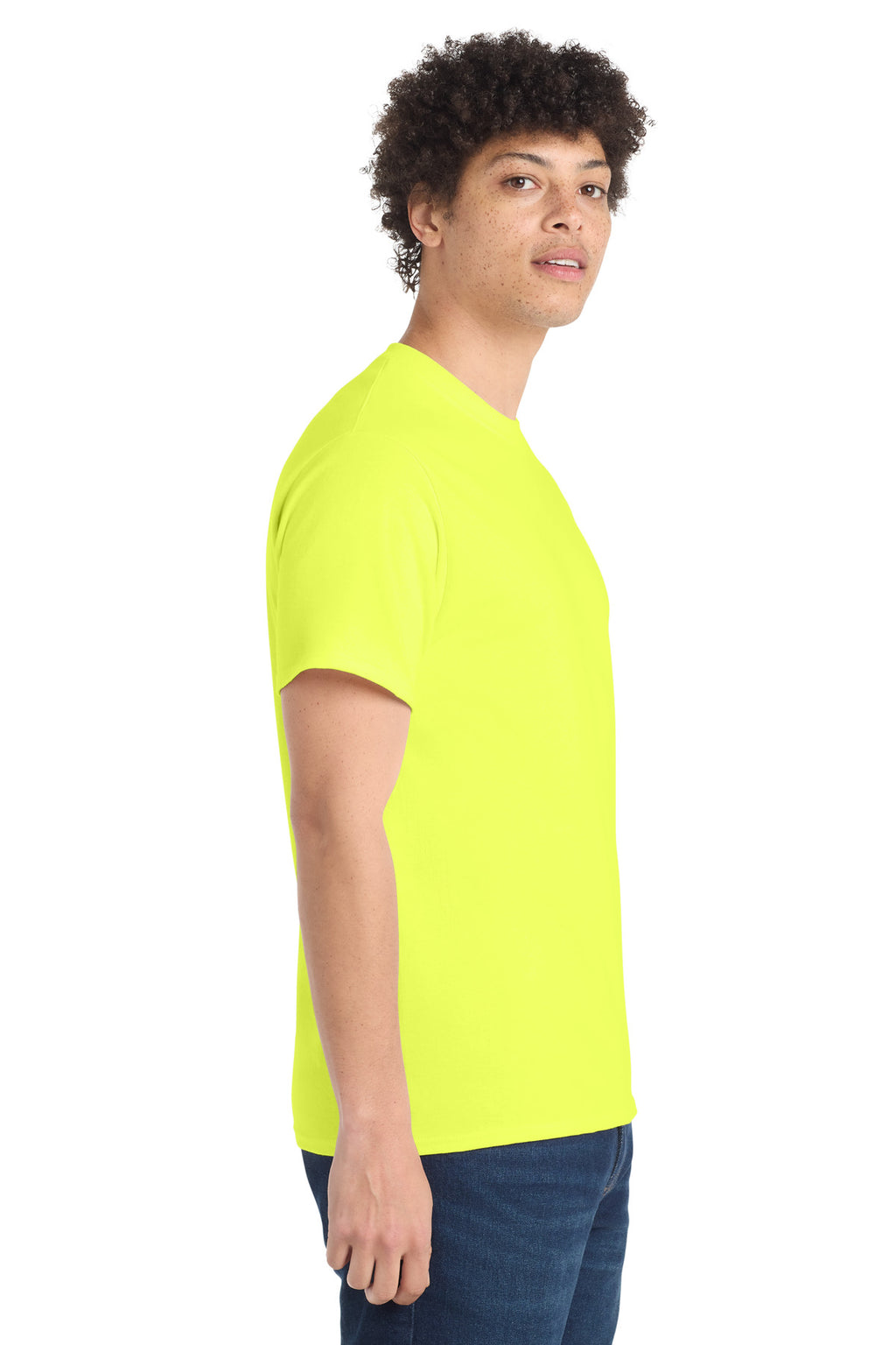 Port & Co Tall Core Cotton Tee PC54T - Neon Yellow - side