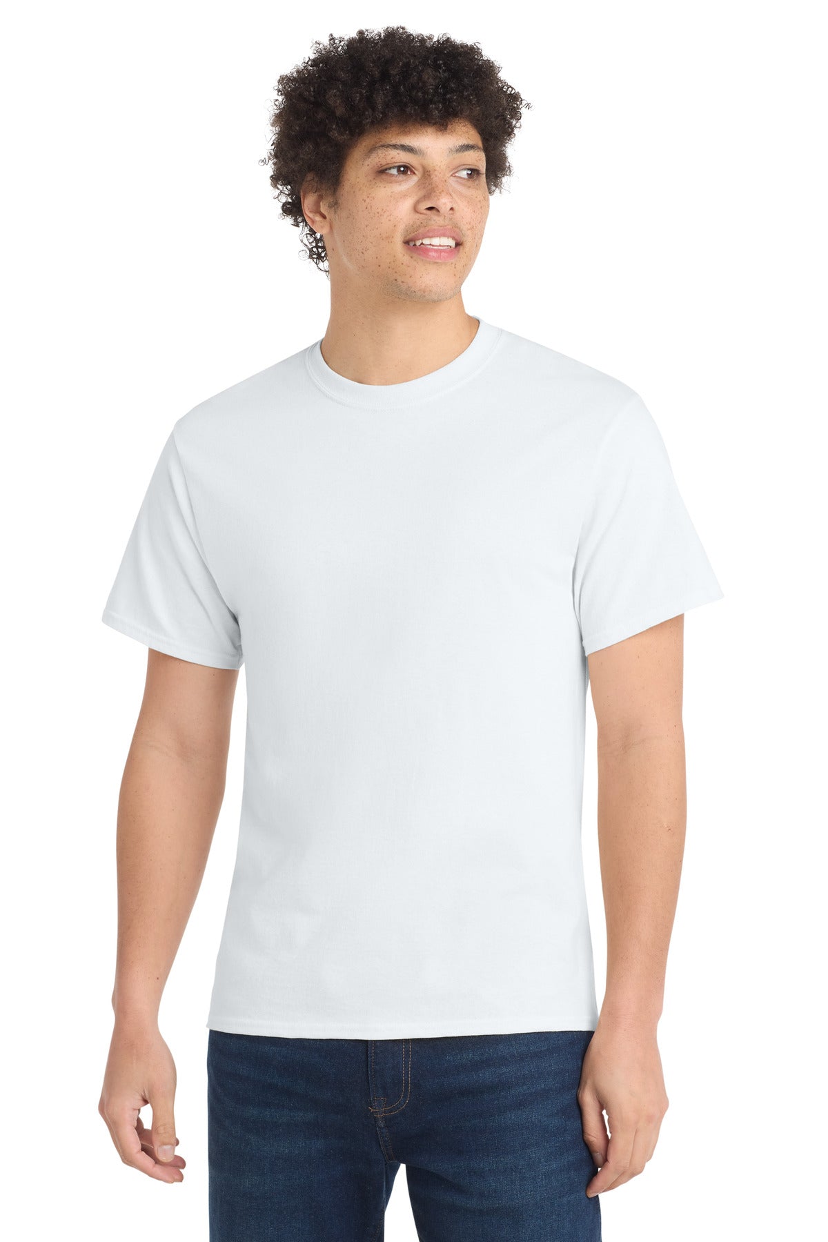 Port & Co Tall Core Cotton Tee PC54T - White - front