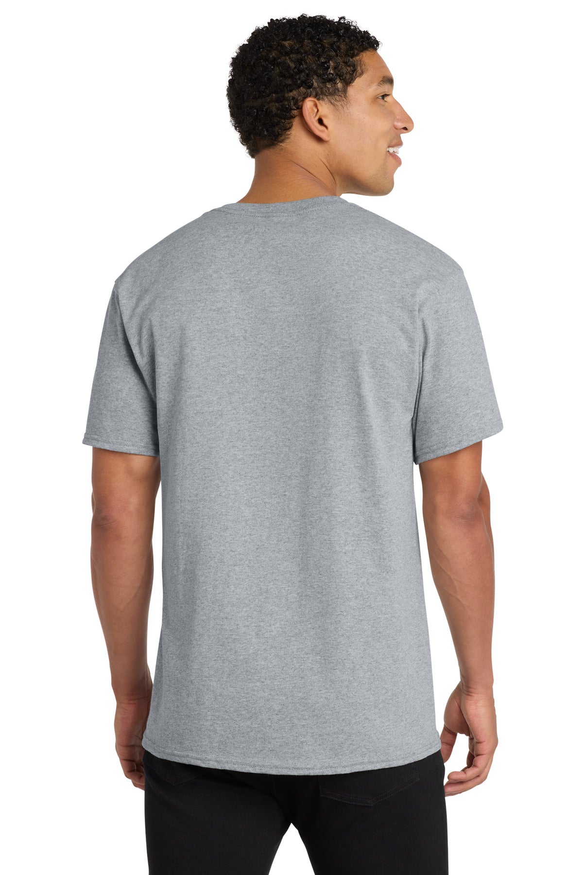 Port & Co Core Cotton V-Neck Tee. PC54V - Athletic Heather - back