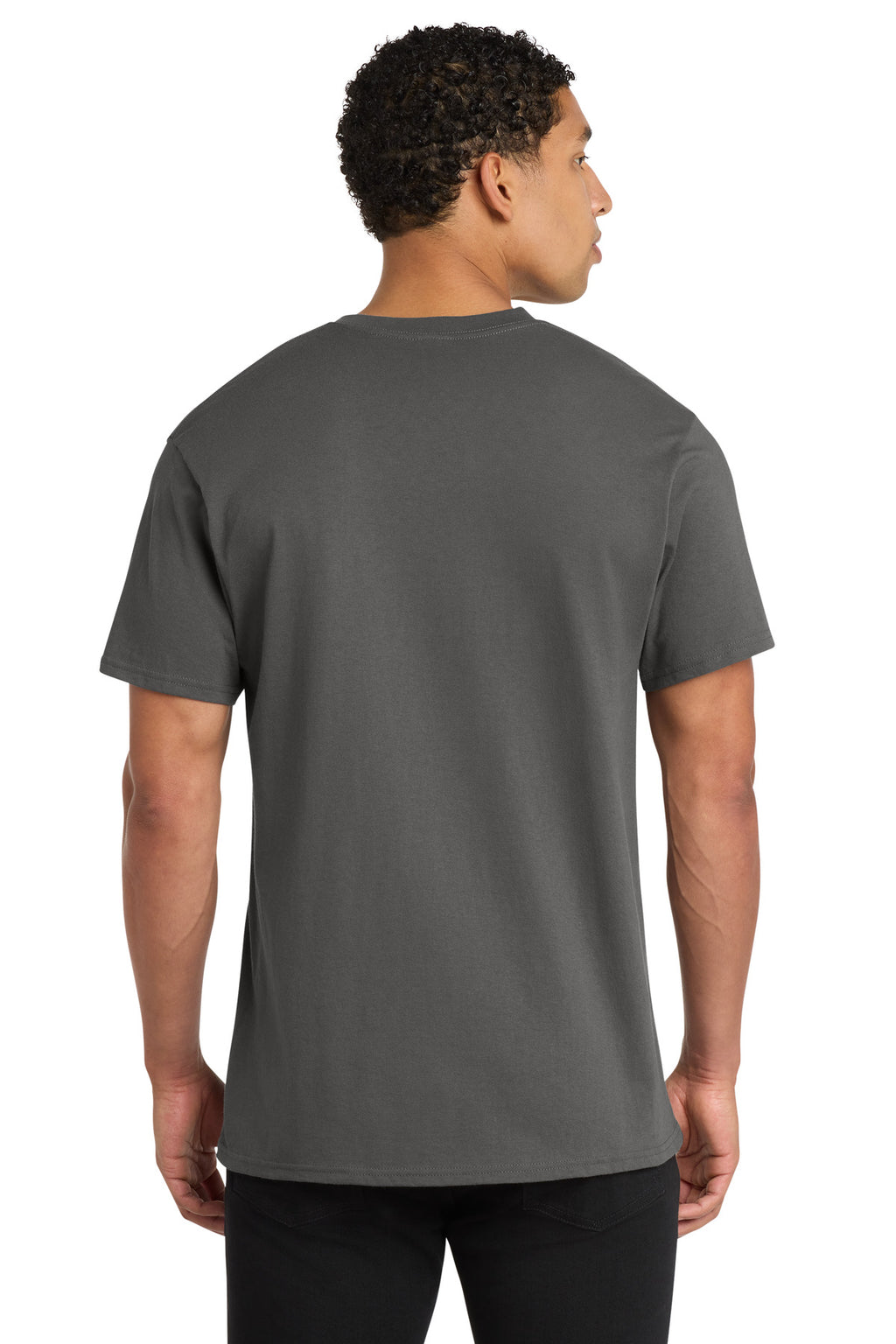 Port & Co Core Cotton V-Neck Tee. PC54V - Charcoal - back