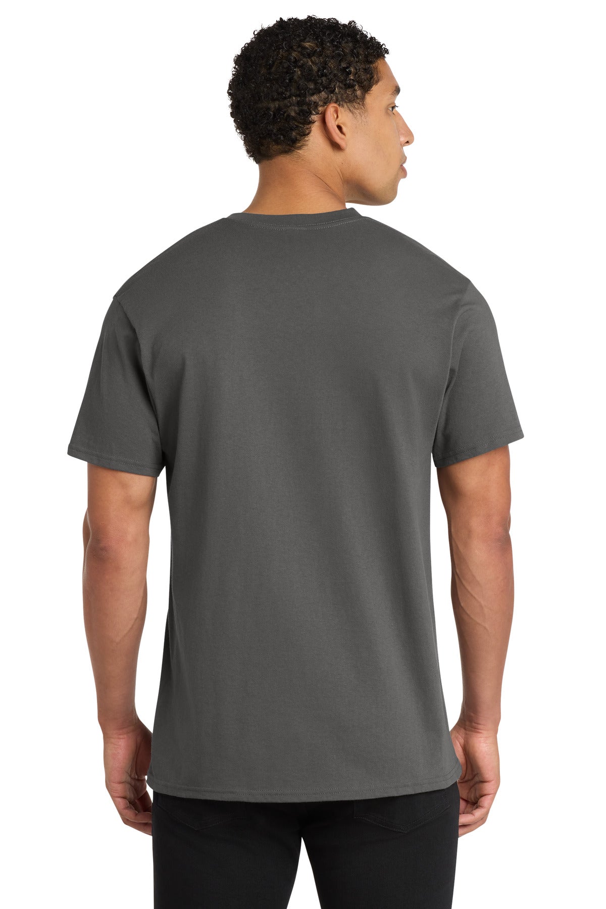 Port & Co Core Cotton V-Neck Tee. PC54V - Charcoal - back