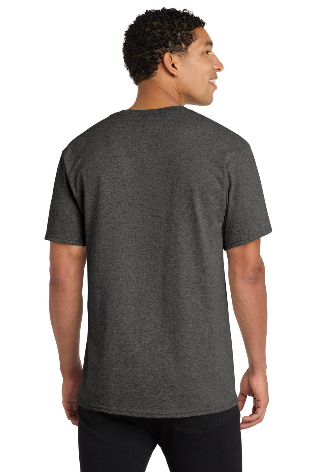 Port & Co Core Cotton V-Neck Tee. PC54V - Dark Heather Grey - back