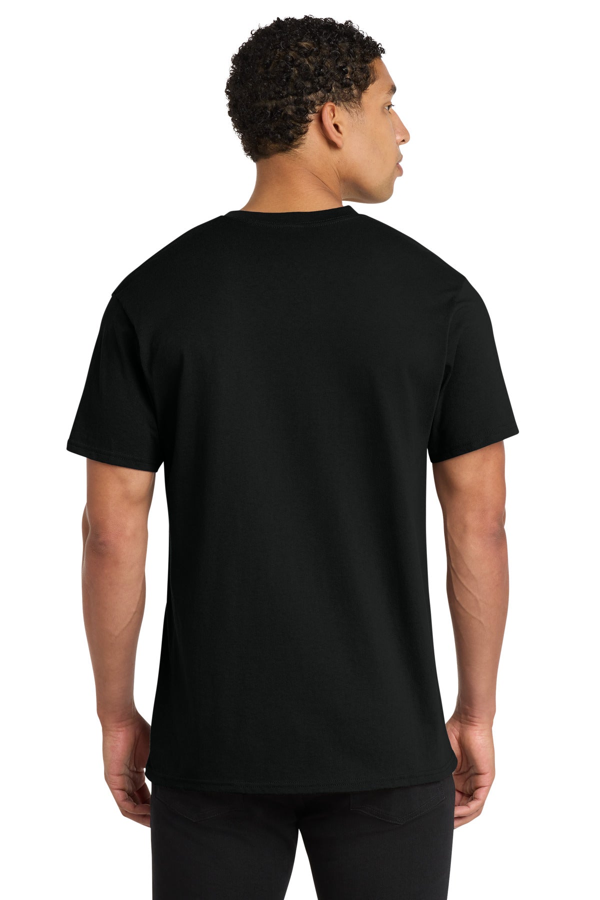 Port & Co Core Cotton V-Neck Tee. PC54V - Jet Black - back
