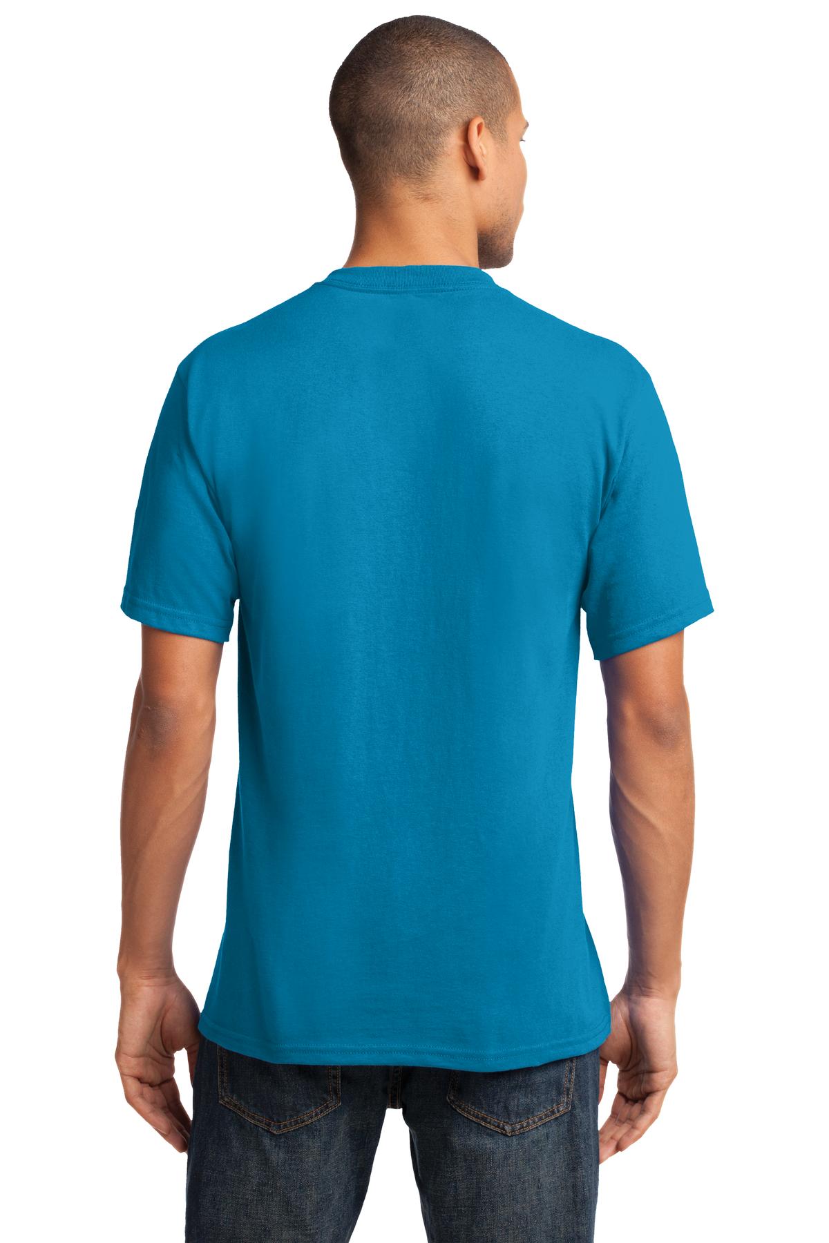 Port & Co Core Cotton V-Neck Tee. PC54V - Neon Blue - back