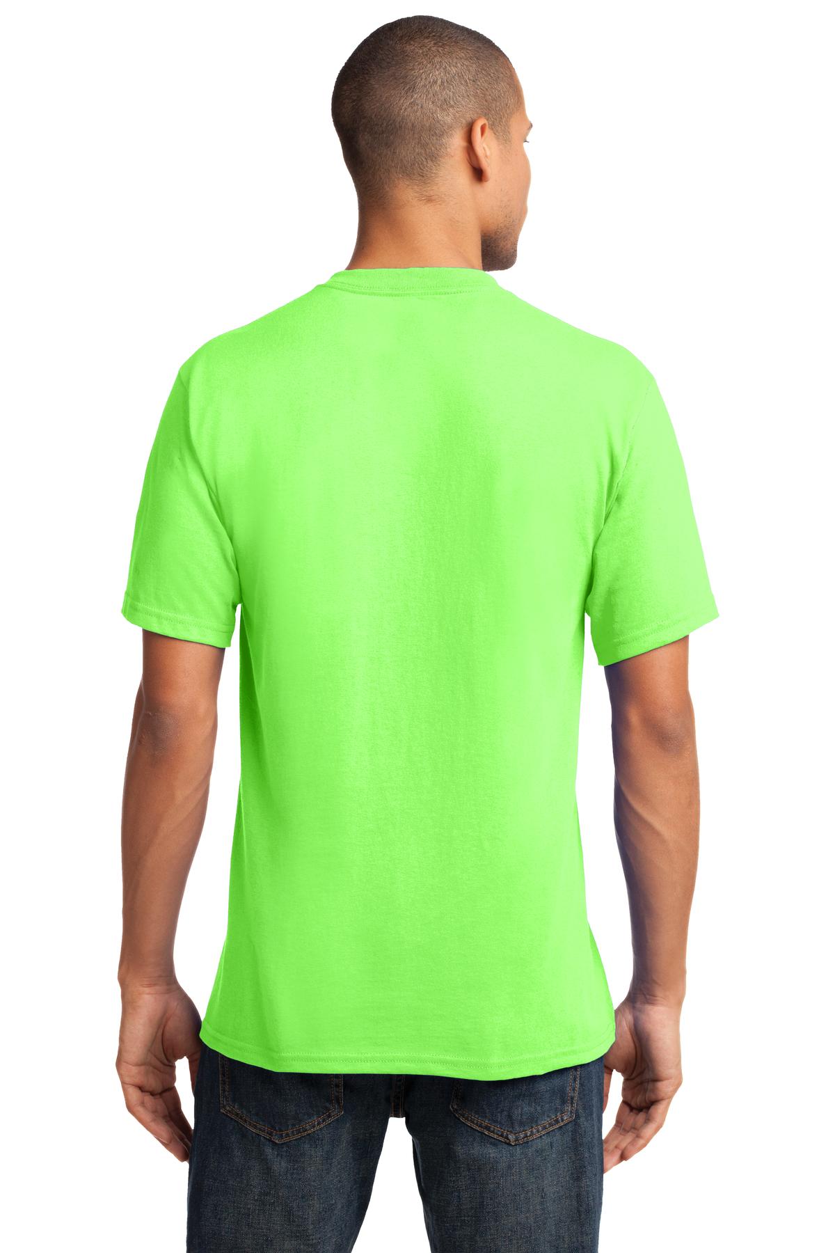 Port & Co Core Cotton V-Neck Tee. PC54V - Neon Green - back