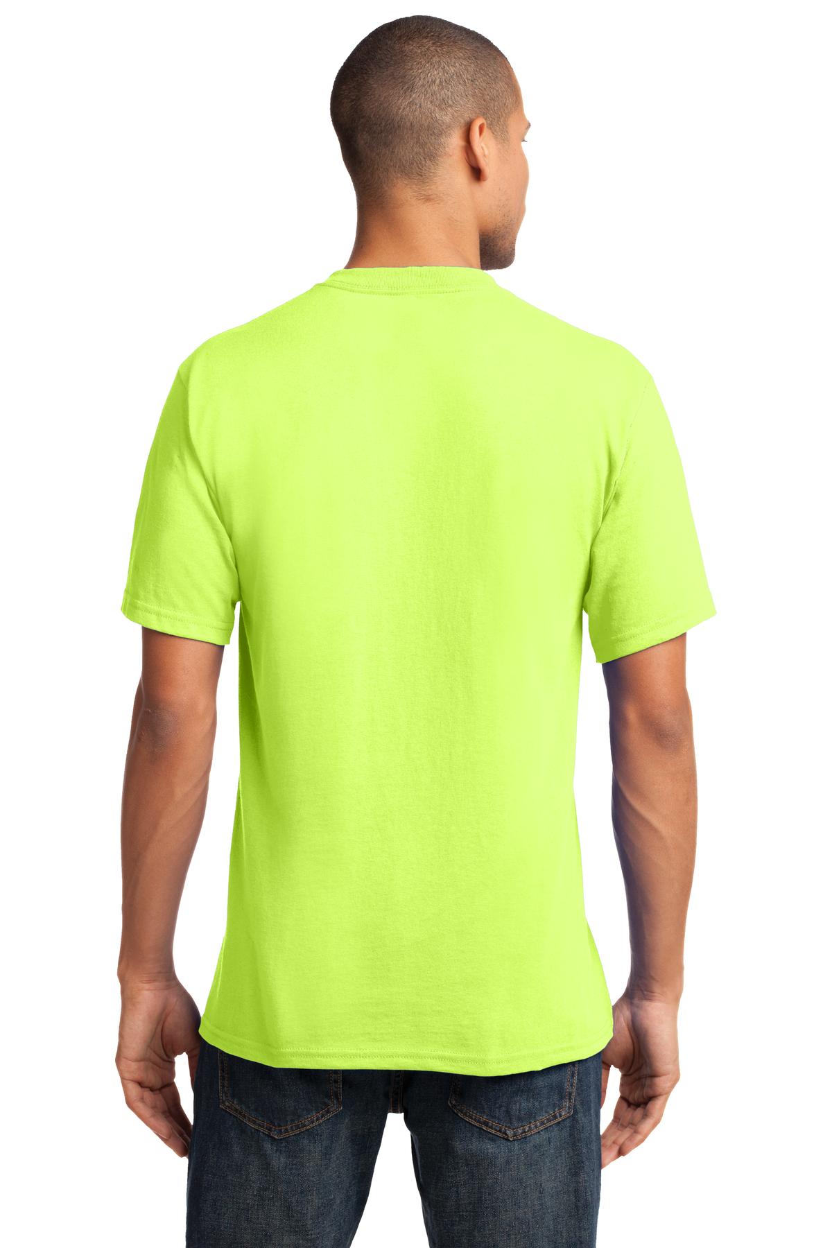 Port & Co Core Cotton V-Neck Tee. PC54V - Neon Yellow - back