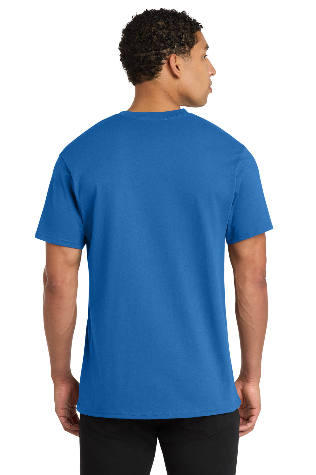 Port & Co Core Cotton V-Neck Tee. PC54V - Royal - back