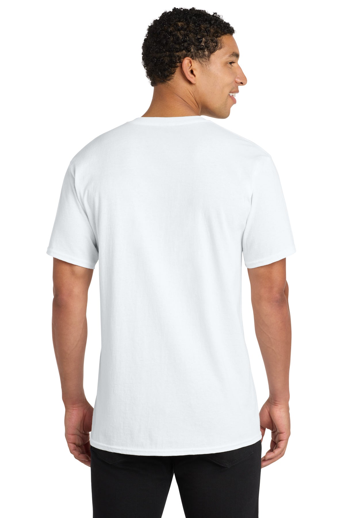 Port & Co Core Cotton V-Neck Tee. PC54V - White - back