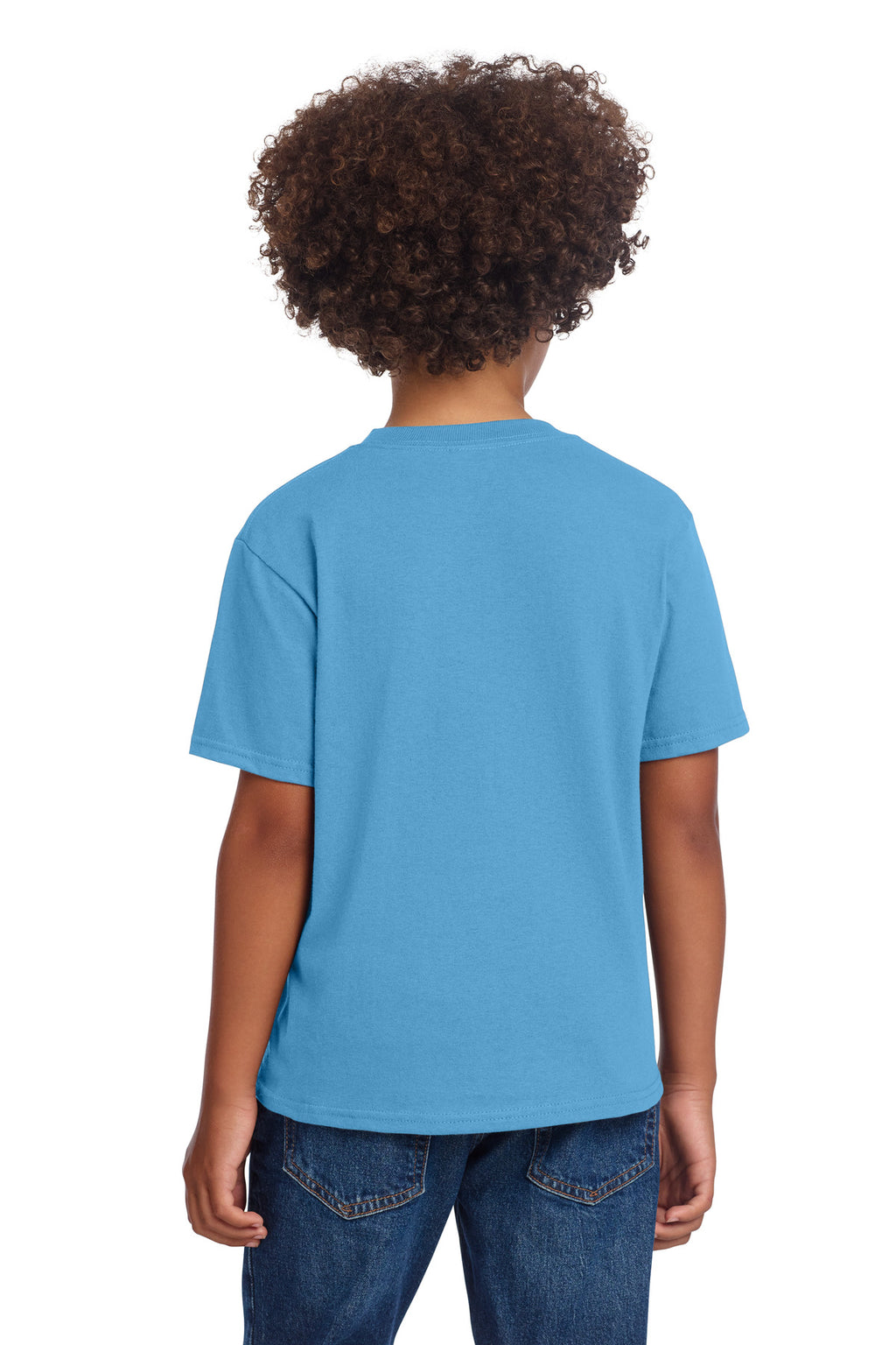 Port & Co Youth Core Cotton DTG Tee PC54YDTG - Aquatic Blue - back